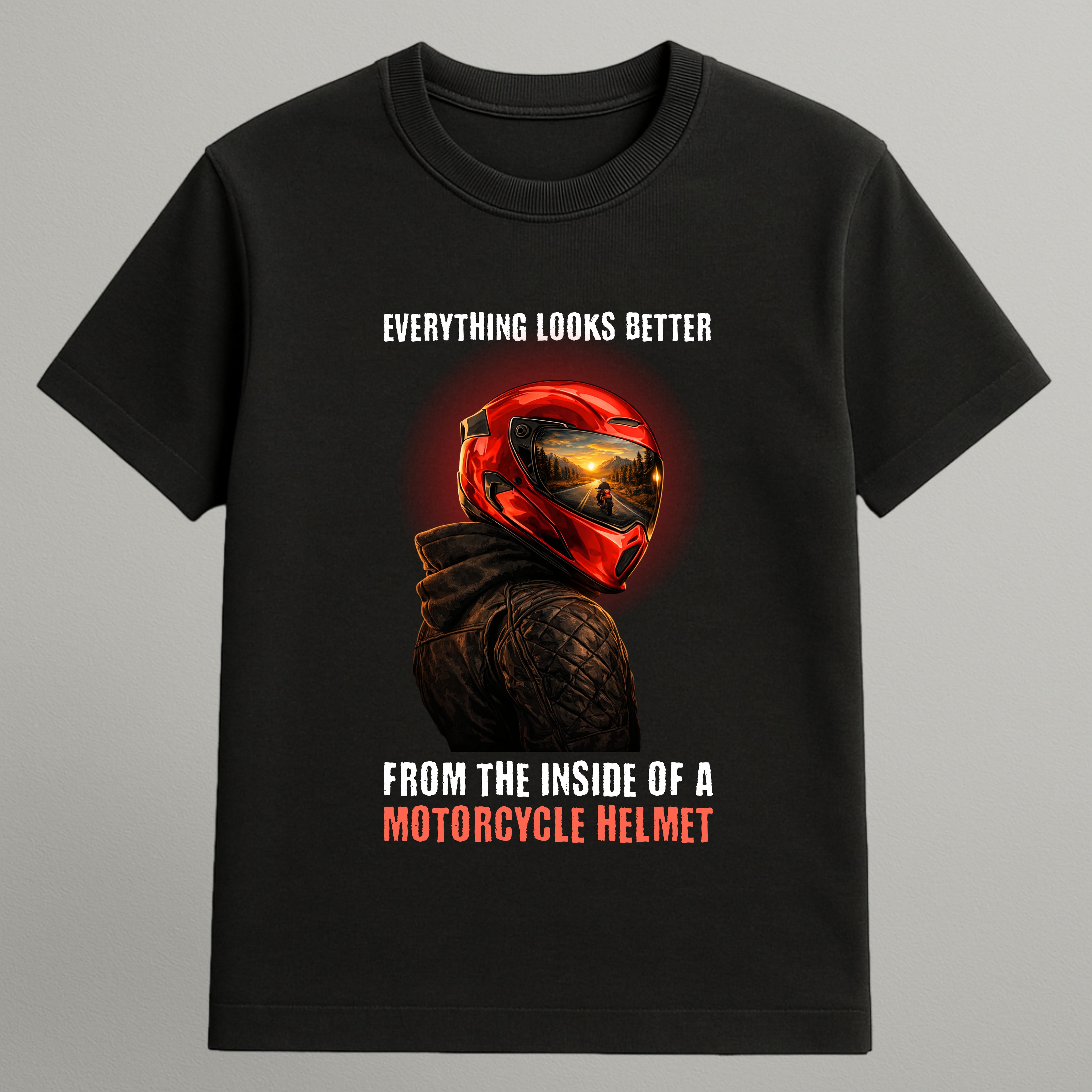 Inside a Motorcycle Helmet T-shirt