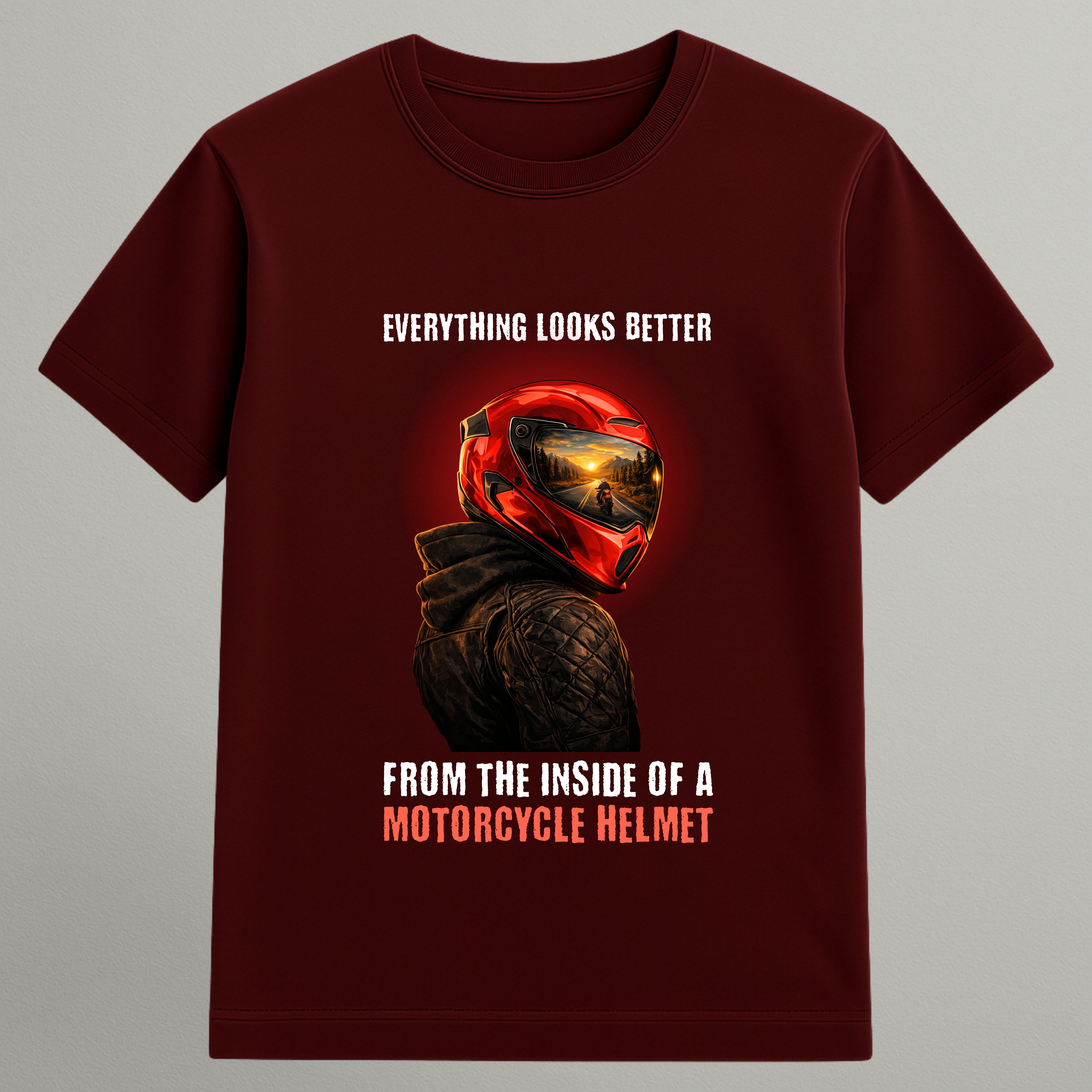 Inside a Motorcycle Helmet T-shirt