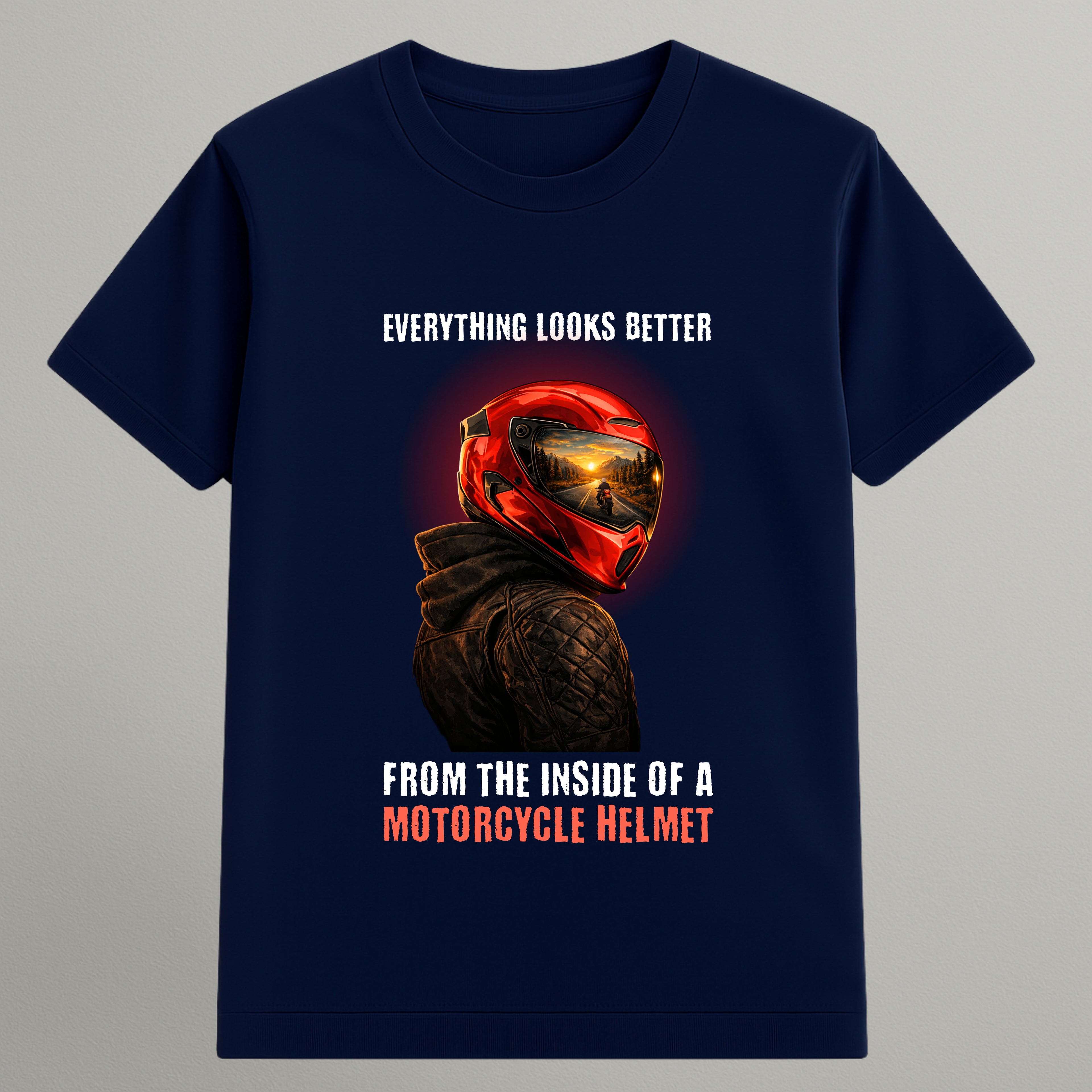 Inside a Motorcycle Helmet T-shirt